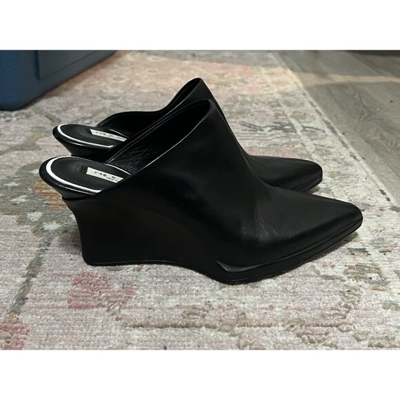 Rag And Bone Eclipse Leather Mule Size 37.5 Black - Picture 1 of 13